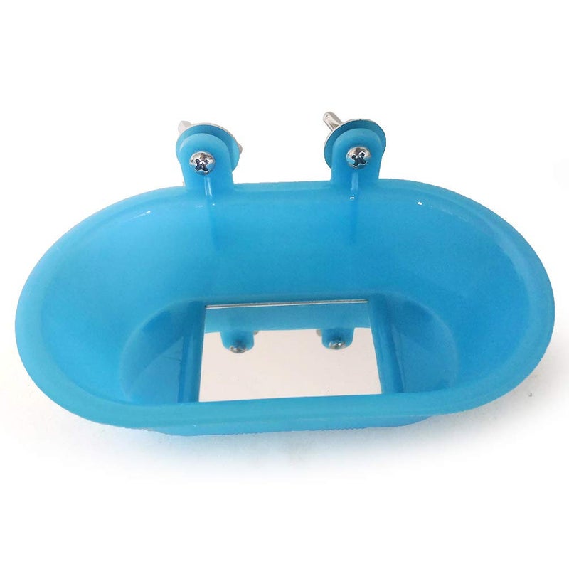 Litewoo Bird Bathtub with Mirror Toy Shower Tub Bathtub Cleaning Tool Plastic Durable Adorable Odorless for Small Parrot Parakeet Cockatiel Conure Lovebird Finch Budgie Canary Cage Accessories (B) - Image 5